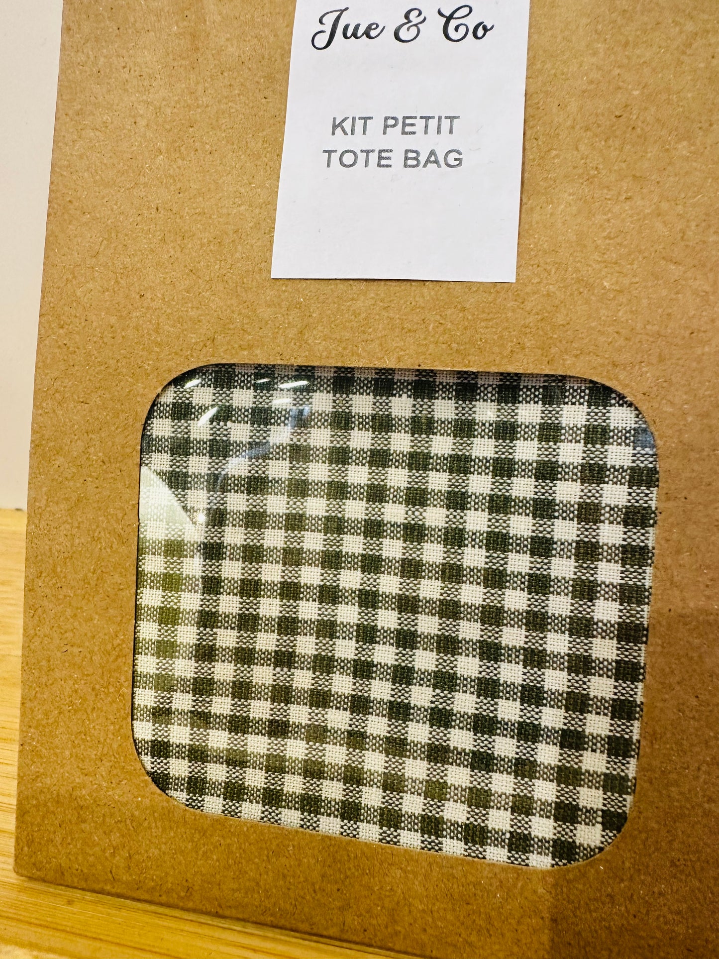 Kit créatif petit tote bag vichy kaki