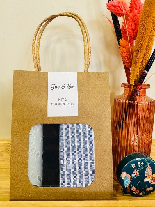 Kit 3 chouchous bleus